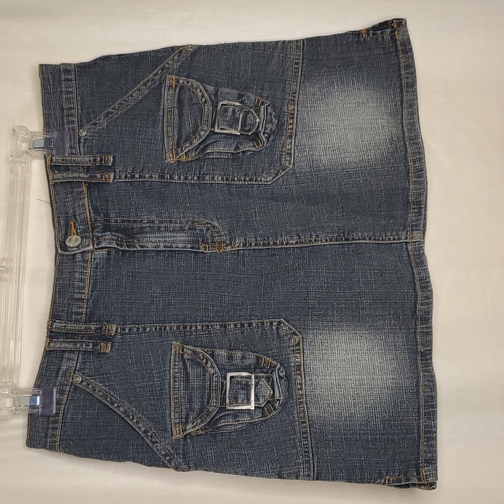 Women Apollo mini jean skirt, Size L, Denim